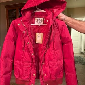 Juicy Couture Red Bomber Jacket